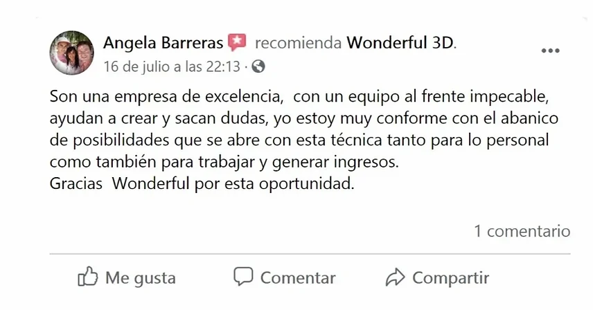 Testimonio Facebook Angela Barreras